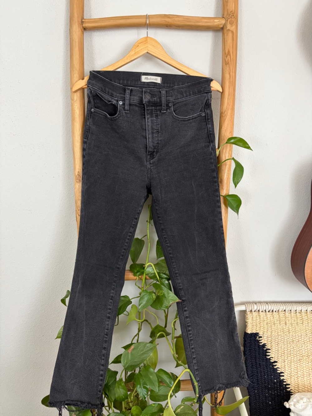 Madewell Black Cropped Straight-Leg Jeans